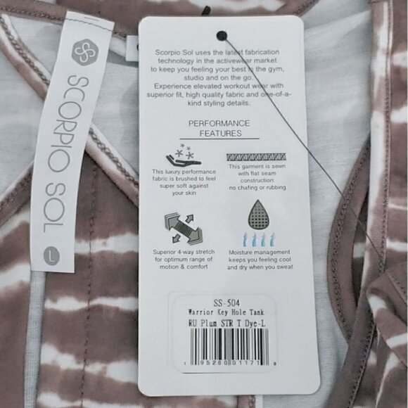 NWT SCORPIO SOL Warrior key hole tie dye active tank - Picture 10 of 12